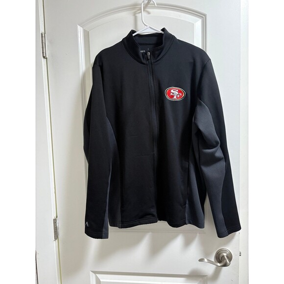 Men's Antigua Black San Francisco 49ers Passage Full-Zip Jacket size L - Picture 8 of 11
